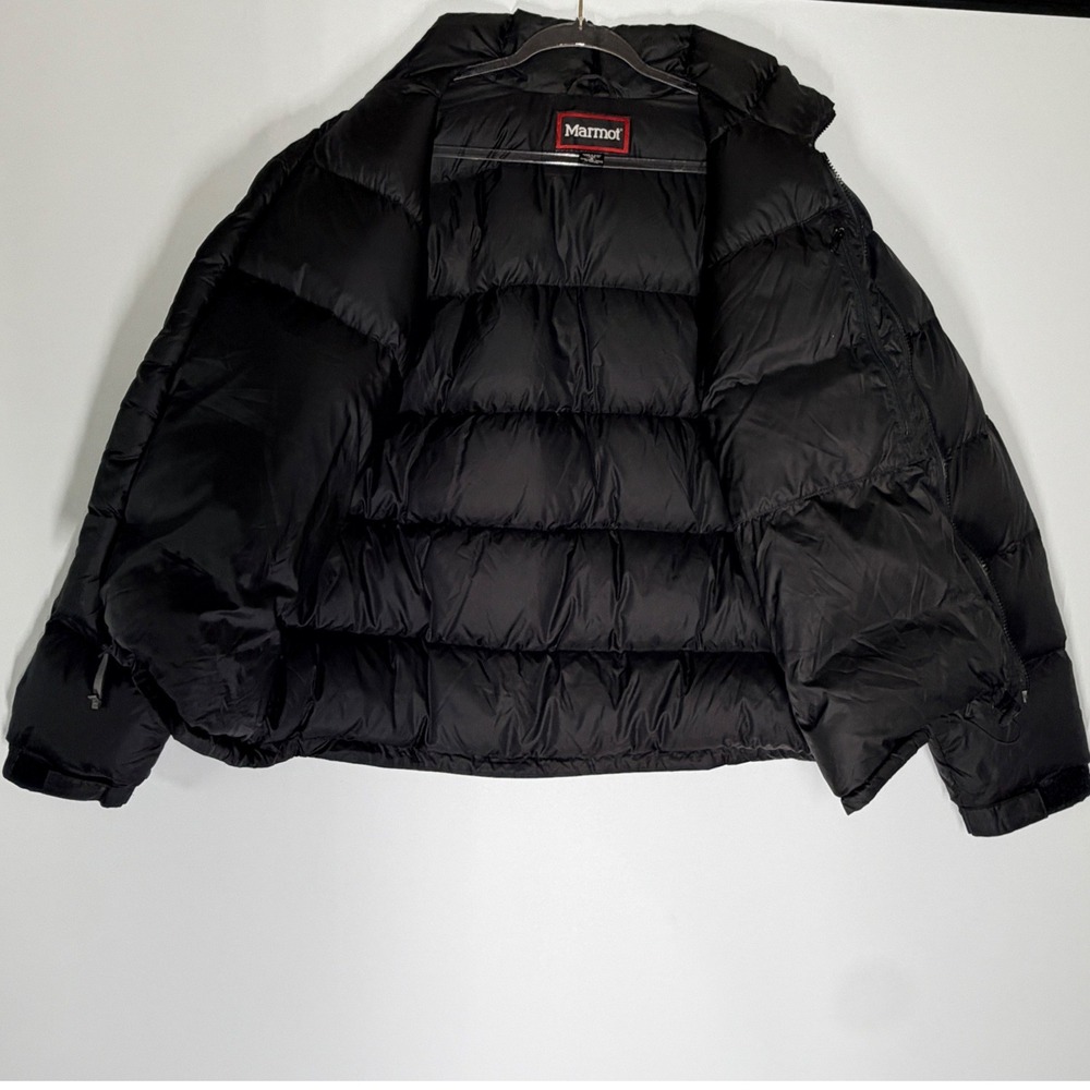 Marmot Mens Black Goose Down Puffer Jacket Coat Large Full Zip Winter Outdoor - Picture 13 of 16